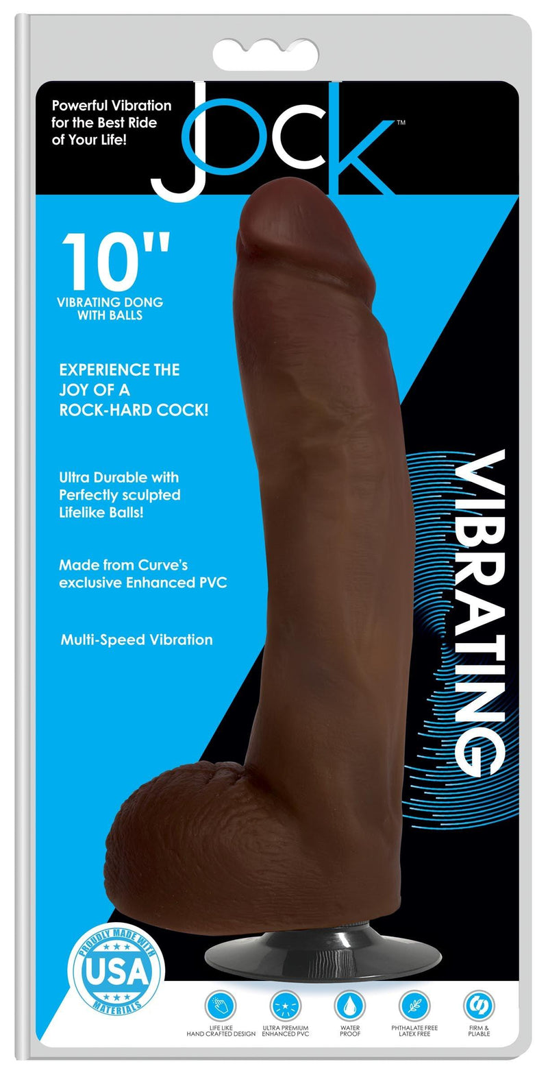 10 Inch Dark Jock | Huge Realistic Vibrating Dildo - The Dildo Hub