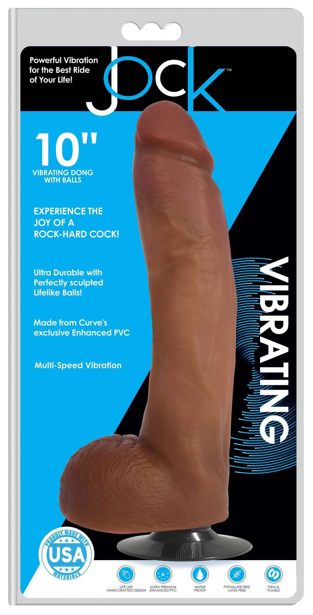 10 Inch Dark Jock | Large Realistic Vibrating Dildo - The Dildo Hub