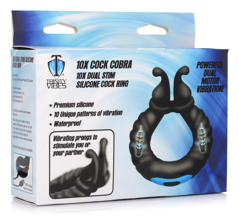 10X Cobra Dual Stimulation Silicone Cock Ring - The Dildo Hub