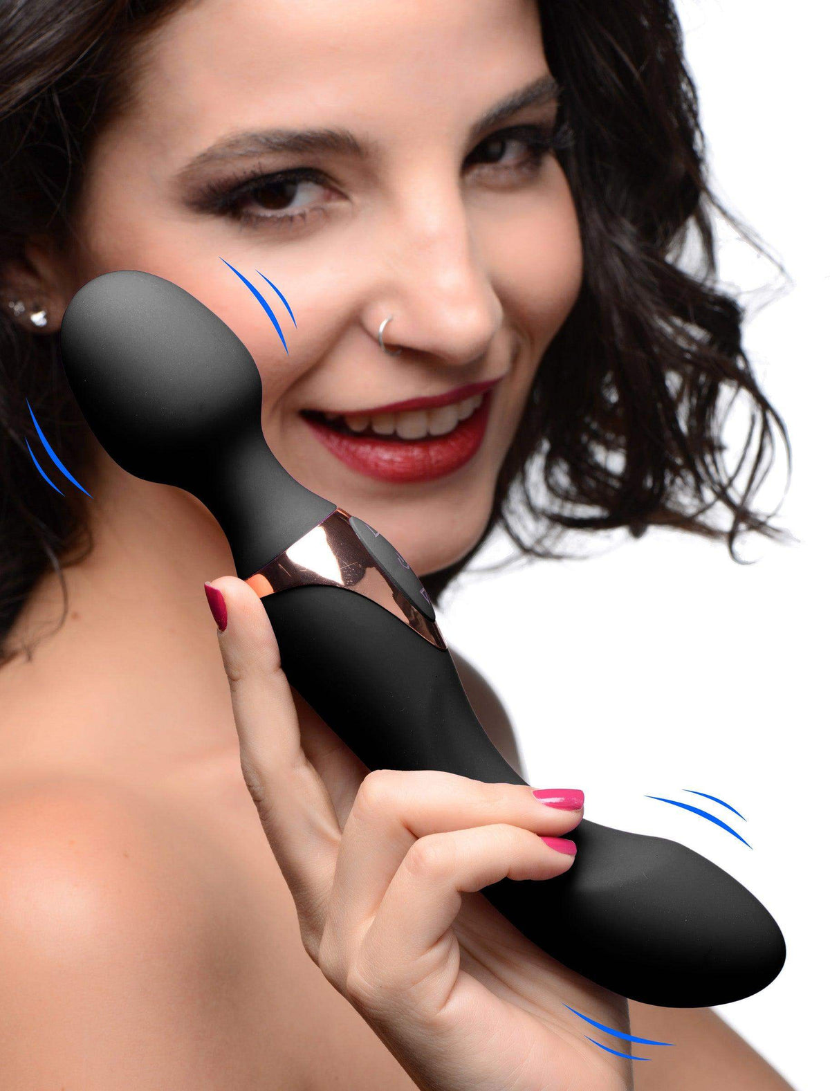 10X Dual Duchess 2-in-1 Silicone Massager - Black - The Dildo Hub
