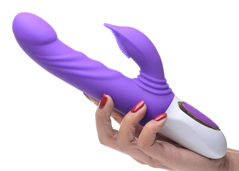 10X Flipper Flicker Rabbit Vibrator with Moving Clitoral Stimulator - The Dildo Hub