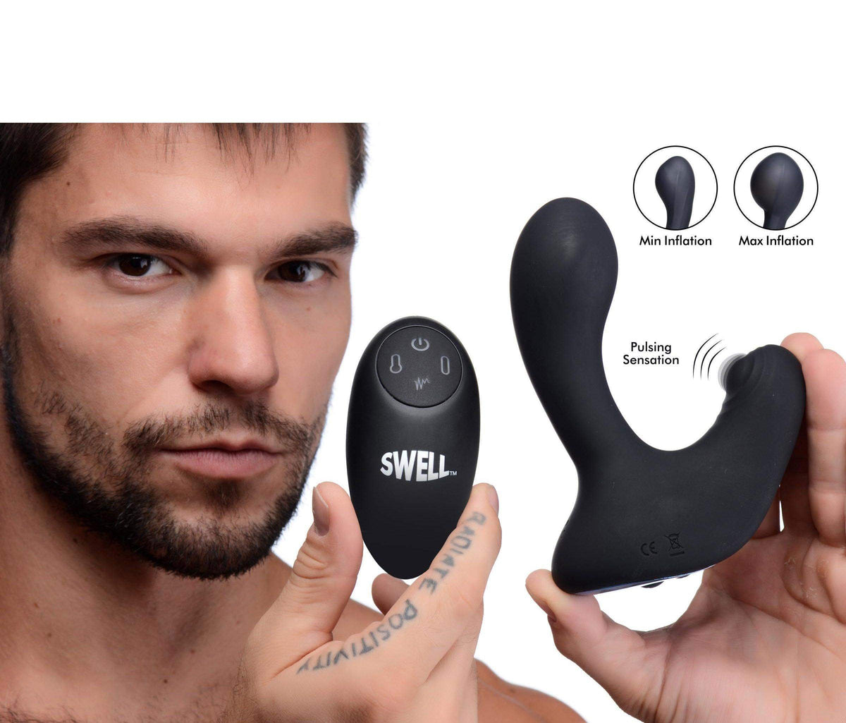 10X Inflatable and Tapping Silicone Prostate Vibrator - The Dildo Hub