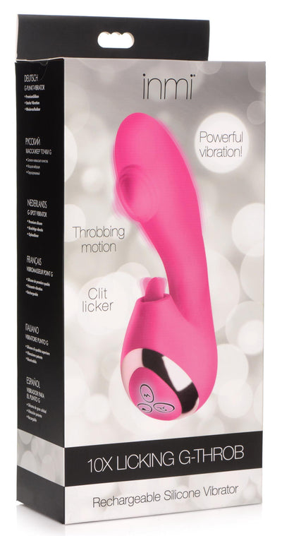 10X Licking G-Throb Rechargeable Silicone Vibrator - The Dildo Hub