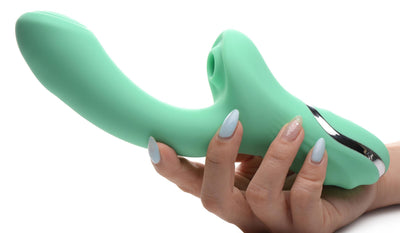 10X Minty Air-Stim Silicone Rabbit Vibrator - The Dildo Hub