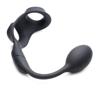 10X P-Bomb Silicone Cock and Ball Ring with Vibrating Anal Plug - The Dildo Hub