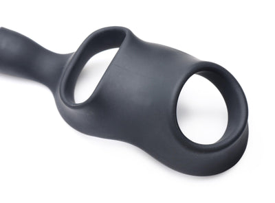 10X P-Bomb Silicone Cock and Ball Ring with Vibrating Anal Plug - The Dildo Hub