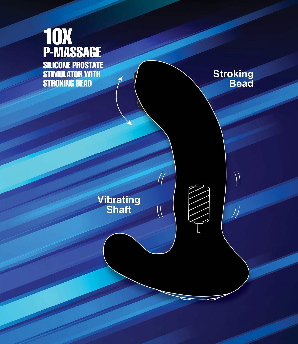10X P-Massage Silicone Prostate Stimulator with Stroking Bead - The Dildo Hub