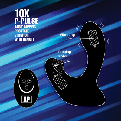 10X P-Pulse Taint Tapping Silicone Prostate Stimulator with Remote - The Dildo Hub