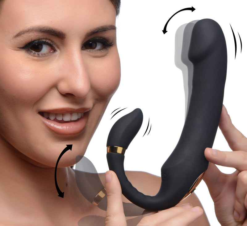 10X Pleasure Pose Come Hither Silicone Vibrator with Poseable Clit Stimulator - The Dildo Hub