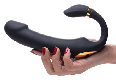 10X Pleasure Pose Come Hither Silicone Vibrator with Poseable Clit Stimulator - The Dildo Hub