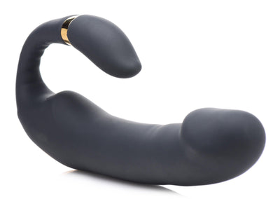 10X Pleasure Pose Come Hither Silicone Vibrator with Poseable Clit Stimulator - The Dildo Hub