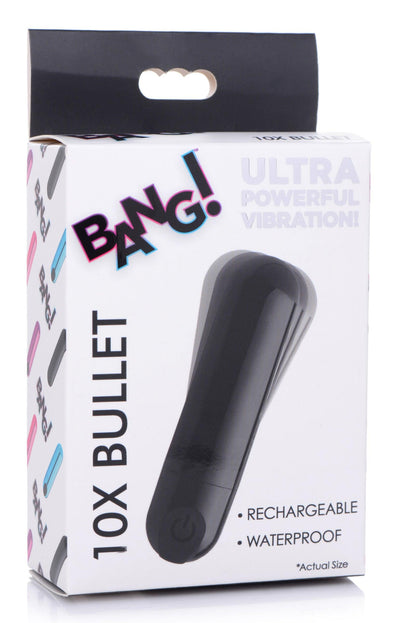 10X Rechargeable Black Bullet Vibrator - The Dildo Hub