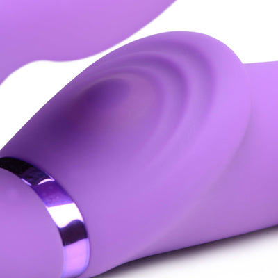 10X Remote Control Ergo-Fit G-Pulse Inflatable and Vibrating Strapless Strap-on - Purple - The Dildo Hub