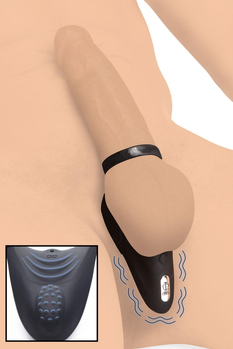 10X Silicone Cock Ring with Vibrating Taint Stimulator - The Dildo Hub