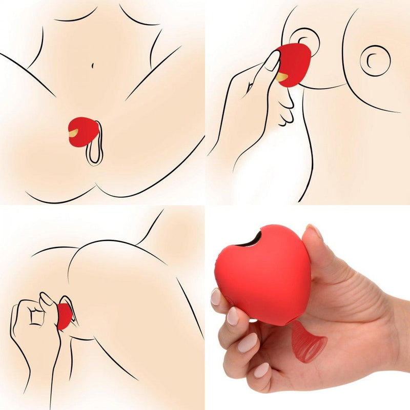 10X Silicone Heart Suction Clit Stimulator - The Dildo Hub