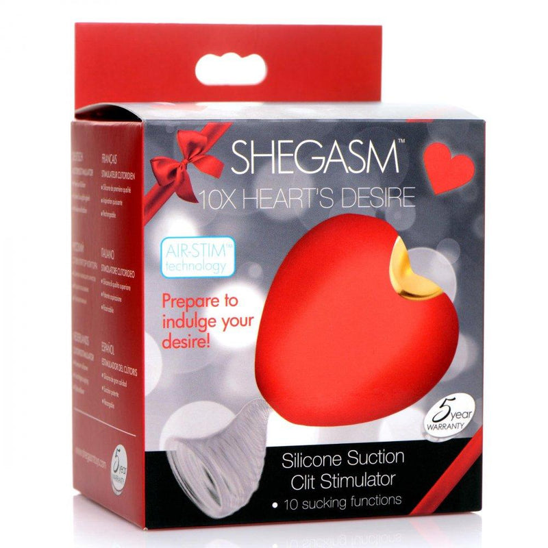 10X Silicone Heart Suction Clit Stimulator - The Dildo Hub