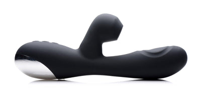 10X Silicone Suction Rabbit Vibrator - Black - The Dildo Hub