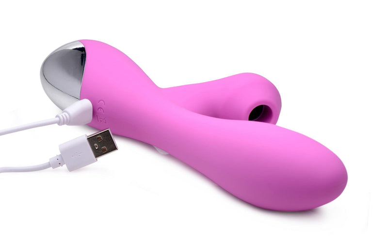 10X Silicone Suction Rabbit Vibrator - Pink - The Dildo Hub