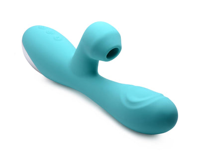 10X Silicone Suction Rabbit Vibrator - Teal - The Dildo Hub