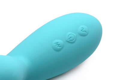 10X Silicone Suction Rabbit Vibrator - Teal - The Dildo Hub