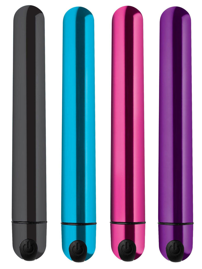 10X Slim Metallic Bullet Vibrator - Blue - The Dildo Hub