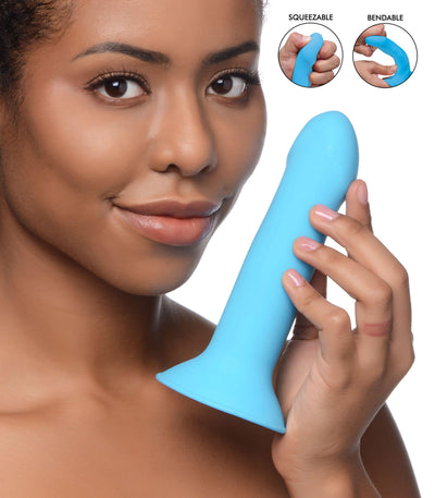 10X Squeezable Vibrating Dildo - Blue - The Dildo Hub