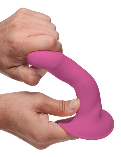 10X Squeezable Vibrating Dildo - Pink - The Dildo Hub