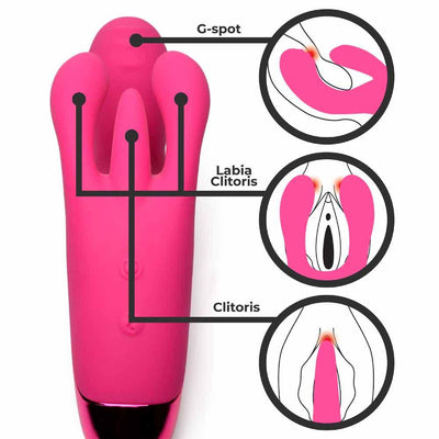 10X Triple Rabbit Silicone Vibrator - The Dildo Hub