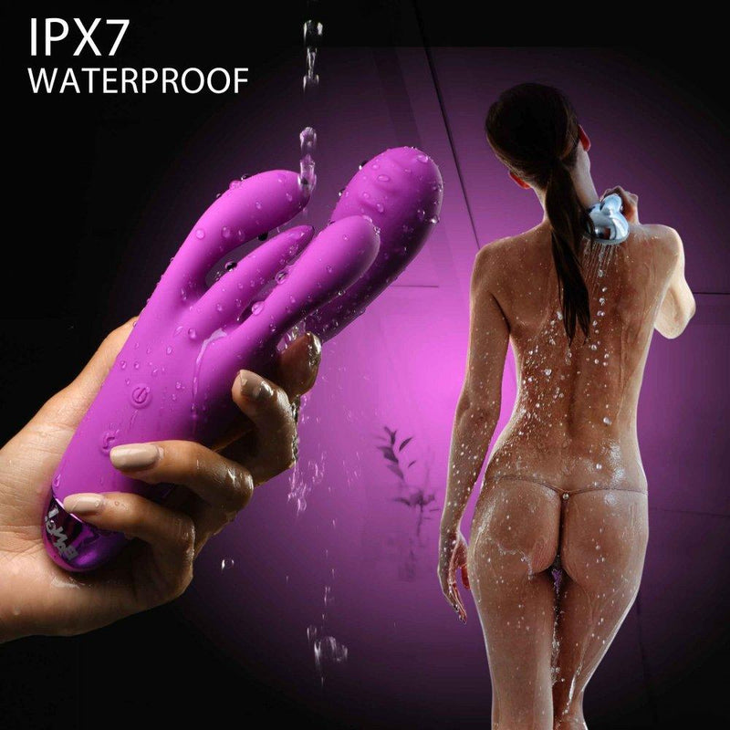 10X Triple Rabbit Silicone Vibrator - The Dildo Hub