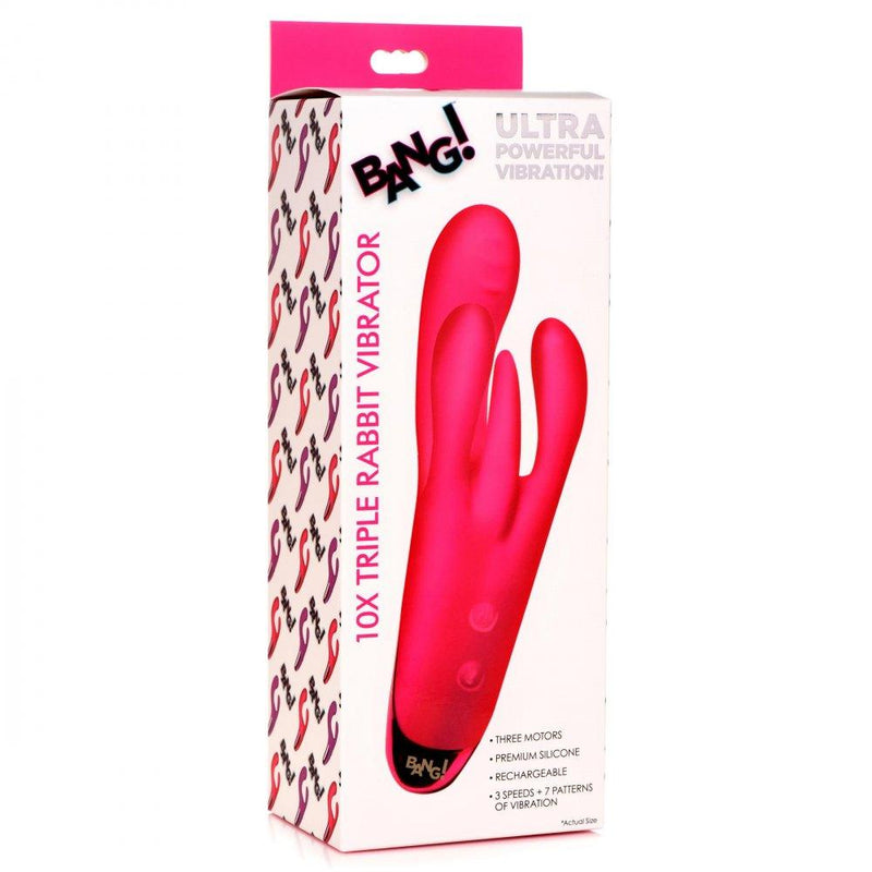 10X Triple Rabbit Silicone Vibrator - The Dildo Hub