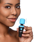 10X Ultra Powerful Silicone Mini Wand Vibrator - Blue