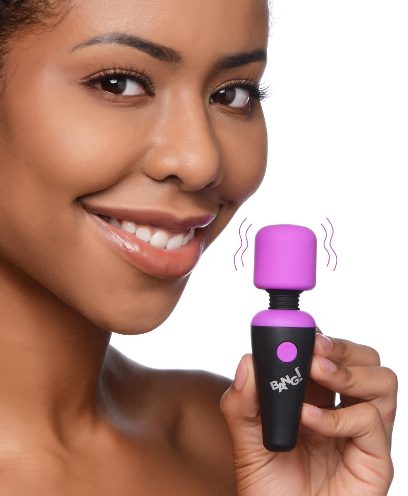 10X Ultra Powerful Silicone Mini Wand Vibrator - Purple - The Dildo Hub