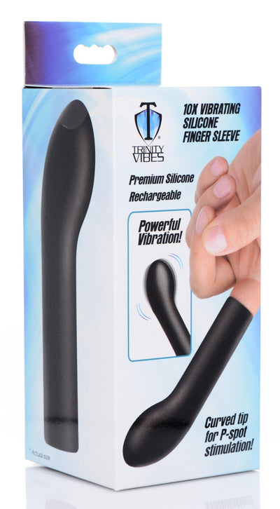 10X Vibrating Curved Silicone Finger Massager - The Dildo Hub