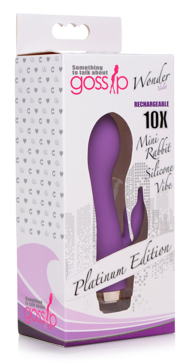 10X Wonder Mini Rabbit Silicone Vibrator - Purple - The Dildo Hub