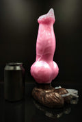 Custom Bernard Dog Knot Dildo in Platinum Silicone