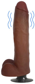 Brown JOCK 11 Inch Vibrating Realistic Dildo w/ Suction Cup & Balls