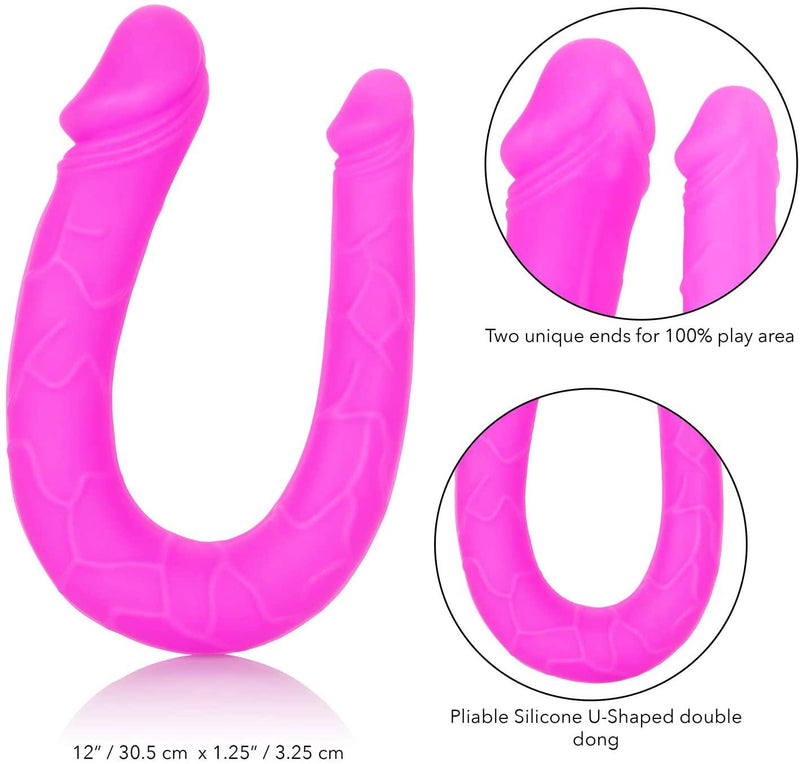 12 Inch Pink Double Dong | Extra Large Dildo - Huge Double Dildo - Double-Headed Dildo - The Dildo Hub