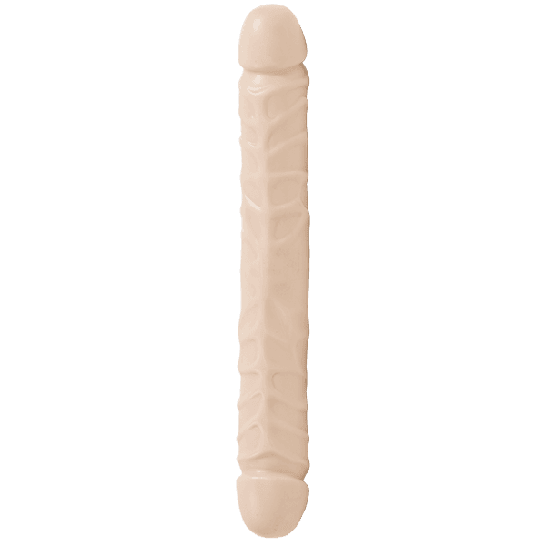 12 Inch White Veiner | Double Dildo - Double-Headed Dildo - Extra Large Dildo - The Dildo Hub