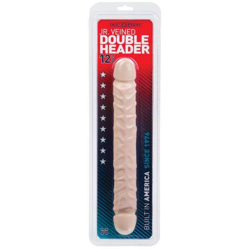 12 Inch White Veiner | Double Dildo - Double-Headed Dildo - Extra Large Dildo - The Dildo Hub