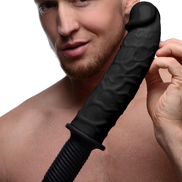 13.5 Inch Black Dicktator | 13 Mode Vibrating Dildo - Thrusting Dildo - Large Vibrating Dildo - The Dildo Hub