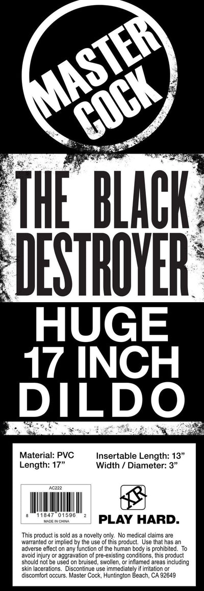 17 Inch Black Destroyer | Large Realistic Dildo - Huge Realistic Dildo - Extreme Dildo - The Dildo Hub