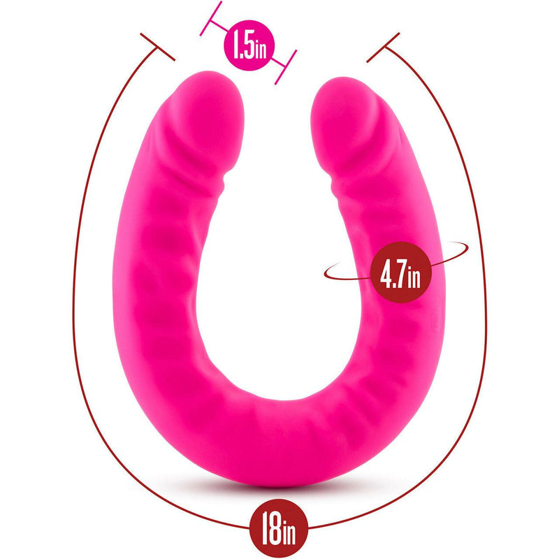 18 Inch Pink Double Dong | Extra Large Dildo - Huge Double Dildo - Double-Headed Dildo - The Dildo Hub