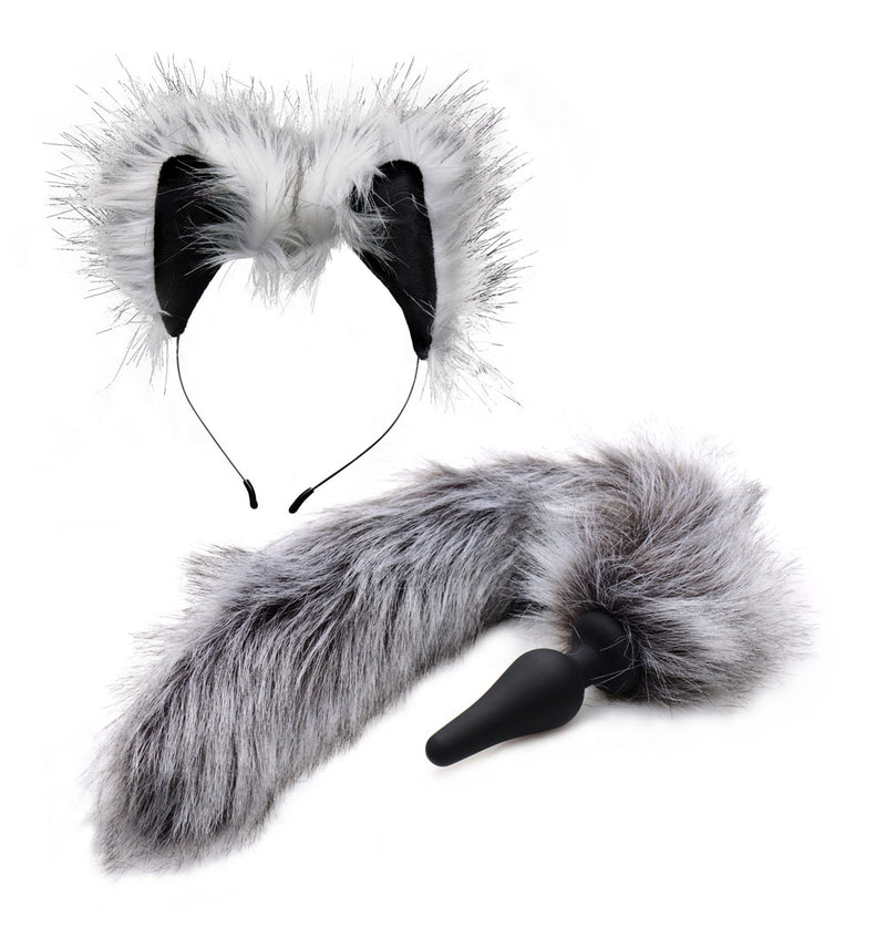 Tailz Wolf Tail and Ears Set-Grey Sex Toys from Tailz