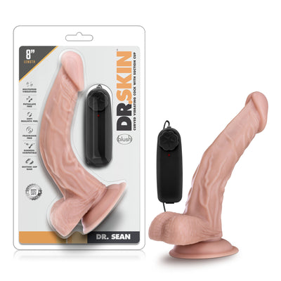 Dr. Sean Vanilla Vibrating Cock With Suction Cup - 8 Inch | Blush  from thedildohub.com