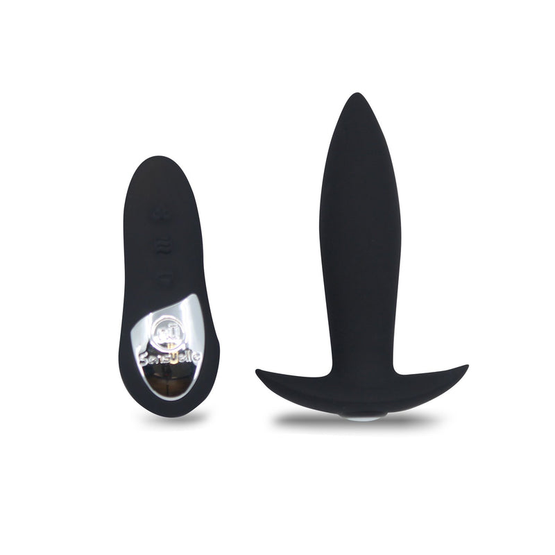 Sensuelle Remote Control Rechargeable 15 Function Mini Plug - Black Sex Toys from thedildohub.com