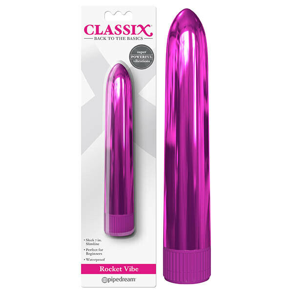 Classix Slimline Pink Rocket Vibe Vibrator - 7 Inches | Pipedream  from thedildohub.com
