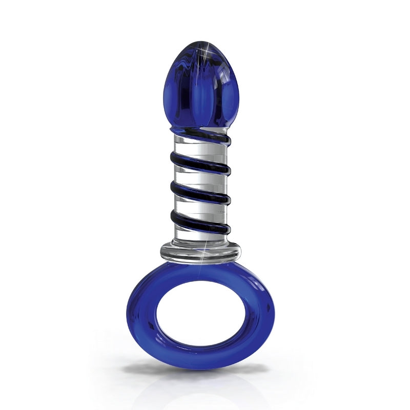 Icicles No.81 Plug With Handle-Blue Swirl 6.25" Sex Toys from thedildohub.com