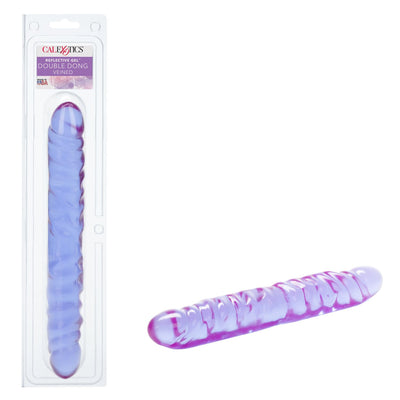 Reflective Gel Veined Double Dong-Purple 12"  from thedildohub.com