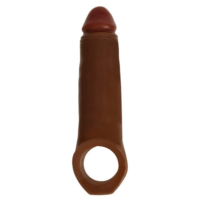 2 Inch Penis Enhancer with Ball Strap - Brown - The Dildo Hub