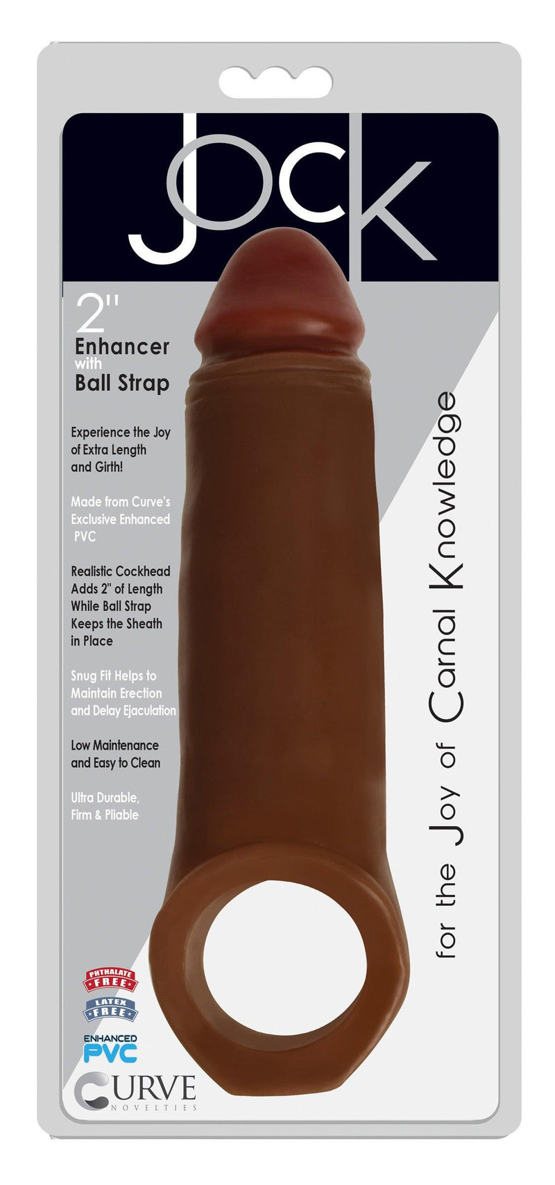 2 Inch Penis Enhancer with Ball Strap - Brown - The Dildo Hub